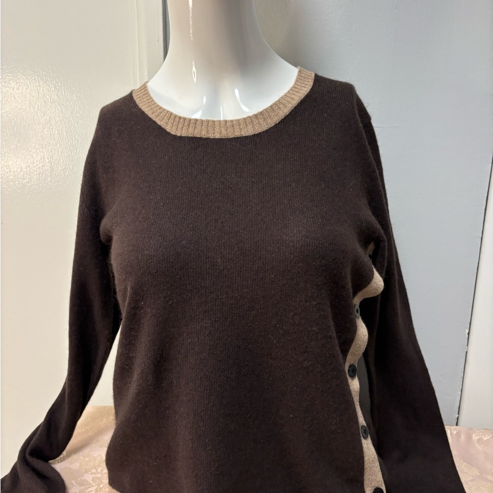 Brown and Tan Women's Sweater. Cashmere